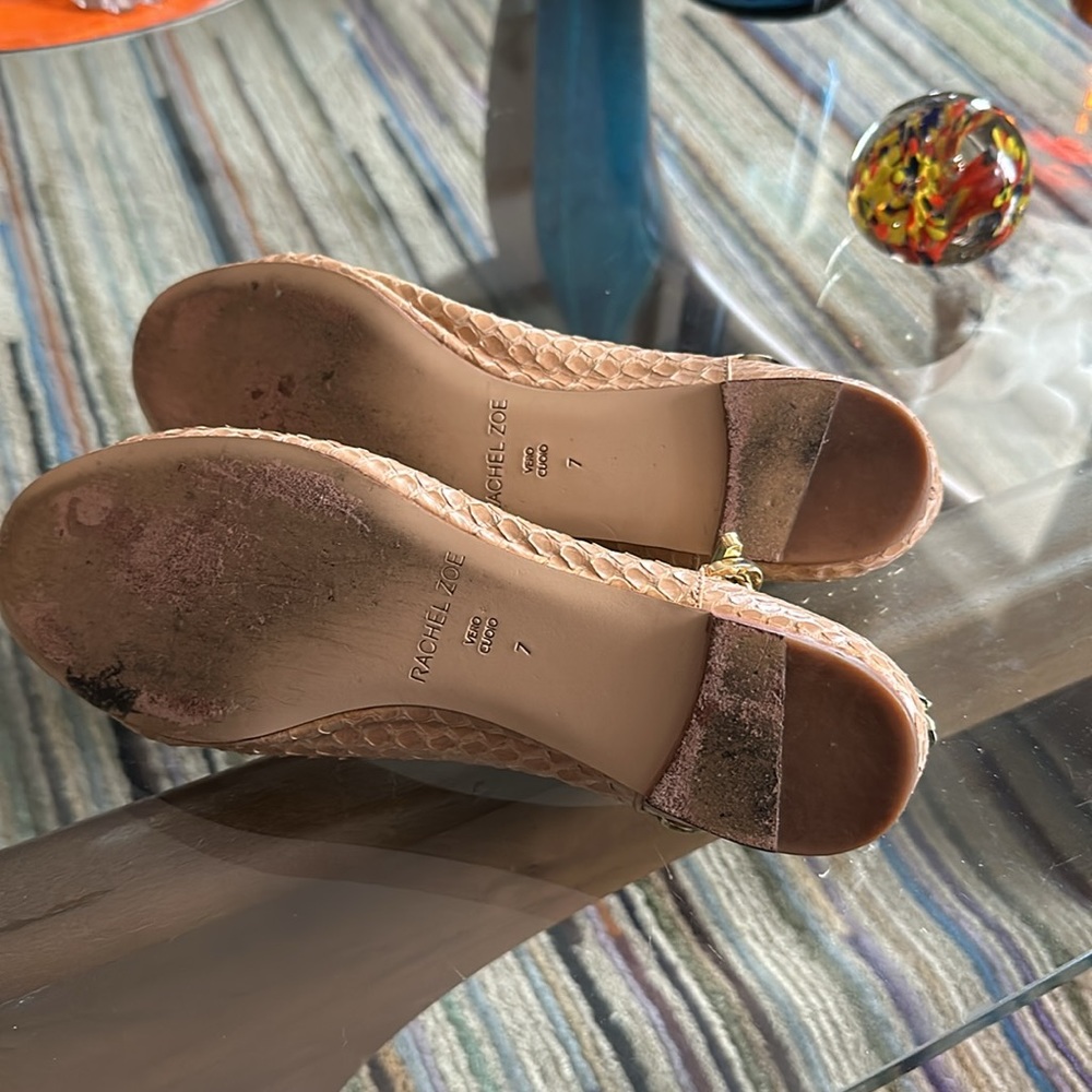 Rachel Zoe Python Snake Gold Chain Ballerina Flats - image 6